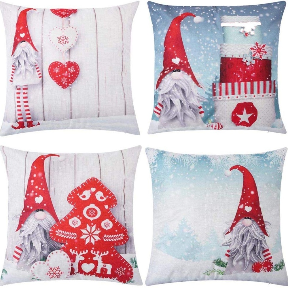 4 Christmas Throw Pillow Cover Decor